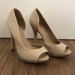 Mix No. 6 Open Toe Nude Platform Heels ✨